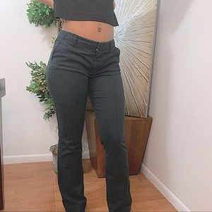 Black stitch flare Armani pants